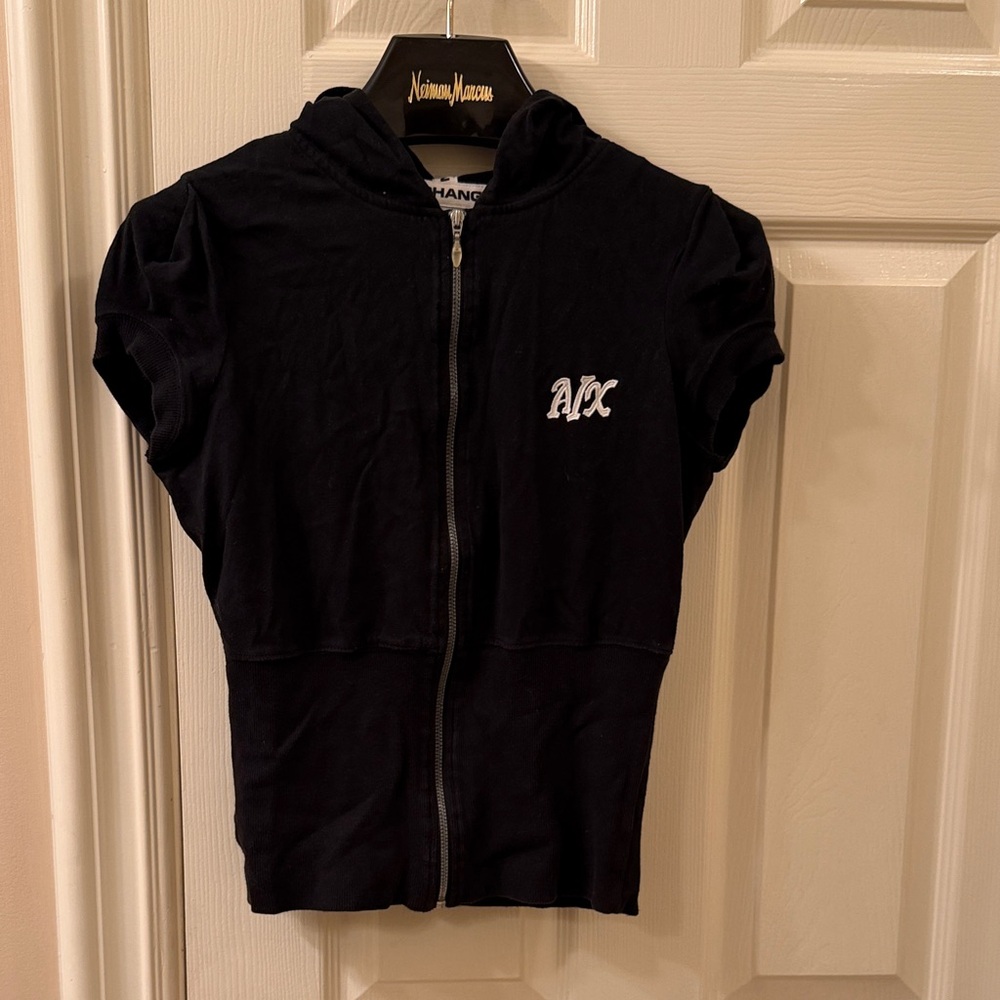 Vintage Armani Exchange Black Hoodie with Logo OOAK